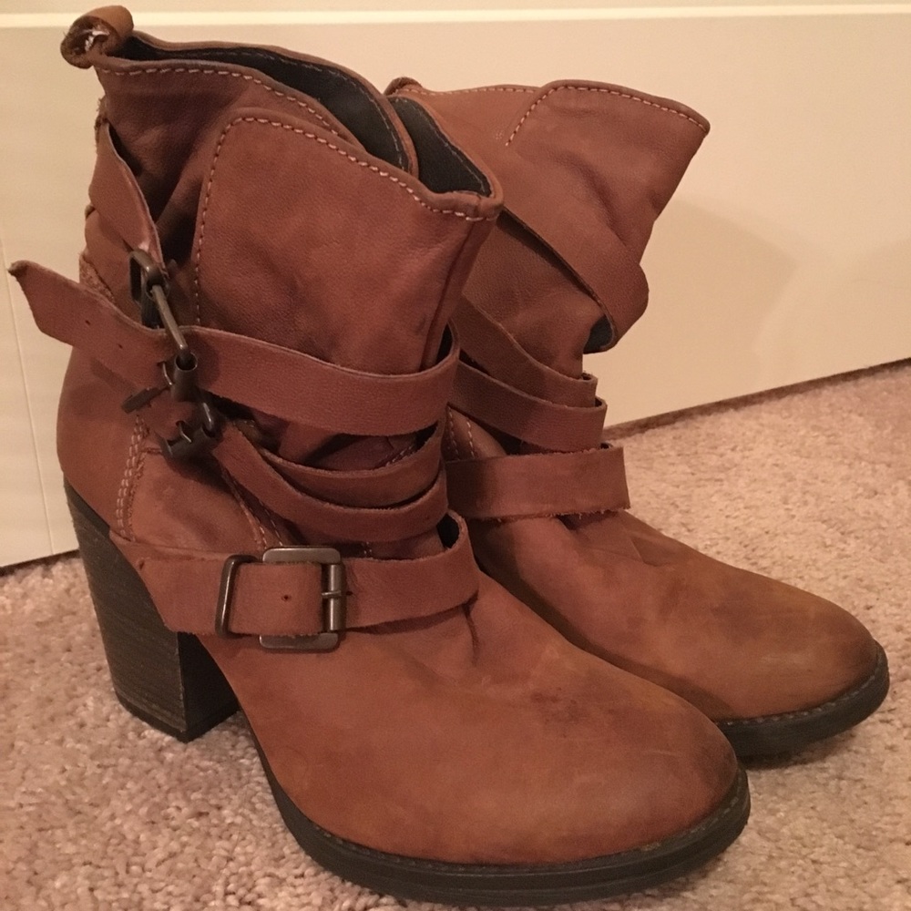 STEVE MADDEN BREWZZER MID CALF MOTO SLOUCH BOOTS